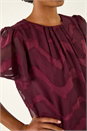 Wine Jacquard Zig Zag Top, Image 5 of 5