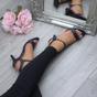 Navy Blue AJVANI Navy Blue High Heel Barely There Strappy Sandals, Image 5 of 6