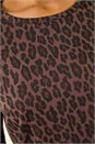 Chocolate Animal Print Metallic Stretch Top, Image 6 of 6