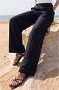 Black Crepe Elasticated Waist Trouser, Image 2 of 4
