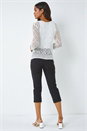 Ivory  Knitted Crochet Shimmer Shrug, Image 3 of 5