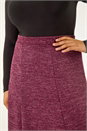 Wine Curve Check Stretch Midi Skirt, Image 5 of 5