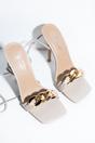 Stone PU Faux Leather Square Toe Heels, Image 2 of 2
