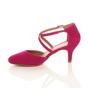 Fuchsia AJVANI Fuchsia Mid Heel Crossed Straps Court Shoes, Image 3 of 6