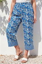 Blue Petite Print Cropped Trouser, Image 2 of 4