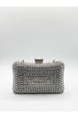 Silver Silver Diamante Clutch Bag, Image 4 of 6