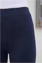 Navy  Elastic Waist Stretch Cropped Leggings , Image 4 of 4