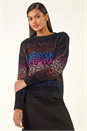 Black Gradient Knit Jumper, Image 4 of 5