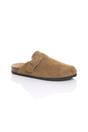 Tan AJVANI Tan Flat Footbed Sandals Mules, Image 1 of 4
