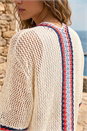 White Pattern Crochet Knit Cardigan, Image 4 of 4