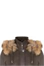 Brown Leather Hooded Parka Jacket-Putian, Image 5 of 5