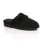 Black AJVANI Black Glitter Knitted Mules Slippers, Image 1 of 5