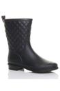 Black Waterproof Wellingtons Quilted Ankle Boots Wellies, Image 1 of 6