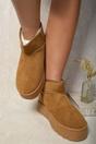 Brown iKrush Brown Jazlyn Faux Fur Lined Ankle Platform Mini Boots, Image 3 of 8