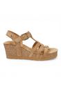 Brown Womens Suede Wedge Heel Sandals-Vero B1, Image 1 of 8