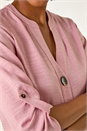 Rose Longline V-Neck Button Tunic Top, Image 5 of 5