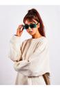 Blue Light Blue Oversized Rectangle Plastic Frame Sunglasses, Image 7 of 7