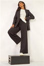 Aubergine Check Print Longline Blazer, Image 4 of 5