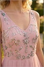 Light Pink Premium Beaded Frill Dress, Image 4 of 4