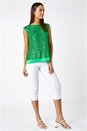 Green Sequin Tie Back Detail Top, Image 4 of 5