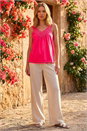 Pink Crochet Trim Vest Top, Image 2 of 4
