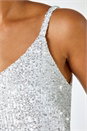 Silver Dusk Embellished Sequin Cami Top, Image 5 of 5