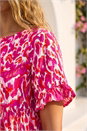 PINK Abstract Print Tiered Smock Dress, Image 4 of 4