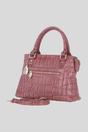 Rose Real Leather Handbag with Detachable Crossbody Strap, Image 2 of 4