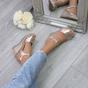 Rose Gold AJVANI Rose Gold High Wedge Heel Ankle Strap Cork Sandals, Image 5 of 6