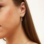 Gold Sterling Silver Pave Spike Rhombus Drop Earring, Image 2 of 5