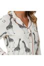 White Giraffe ButtonDown Long Pyjama Set, Image 5 of 5