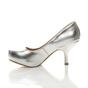 Silver Mid High Heel Court Shoes, Image 3 of 8