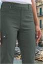Khaki Turn Up Stretch Cargo Trousers, Image 4 of 4