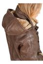 Brown Hooded Sheepskin Leather Coat - Canvas, Image 4 of 4