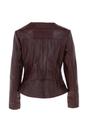 Burgundy 'MB' Real Leather Fashion Biker Jacket, Image 3 of 5