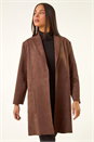 Chocolate Petite Faux Suede Pocket Jacket, Image 4 of 5
