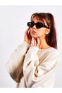 Black Angular Cat-Eye Sunglasses, Image 6 of 7