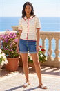 Ivory  Collar Button Knit Top, Image 2 of 4