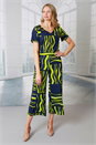 Navy  Julianna Abstract Print Stretch Top, Image 1 of 4