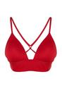 Red Textured Push Up Triangle Bikini Top with Supportive Underband, Image 2 of 5