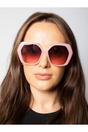 Pink Oversized Rounded Angular Sunglasses in Pink, Image 5 of 6