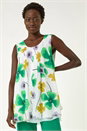 Green Abstract Print Overlay Top, Image 2 of 5