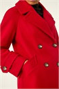 Red Premium Buttoned Coat, Image 5 of 5