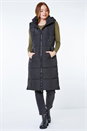 Black Longline Hooded Gilet, Image 2 of 5