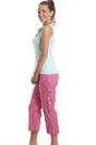 Aqua Camille Lingerie Aqua Poodle Character Capri Cotton Pyjama Set, Image 4 of 5