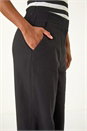 Black Smart Twill Wide Leg Pocket Trouser, Image 5 of 7