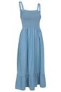 Light Blue Marbella Strappy Shirred Midi Dress, Image 3 of 4