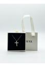 Gold Diamante Cross Necklace - Gift Boxed, Image 6 of 6