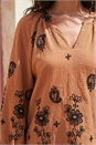Tan Floral Embroidered Top, Image 4 of 4