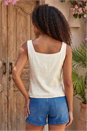 Stone Dusk Linen Blend Button Top, Image 3 of 4